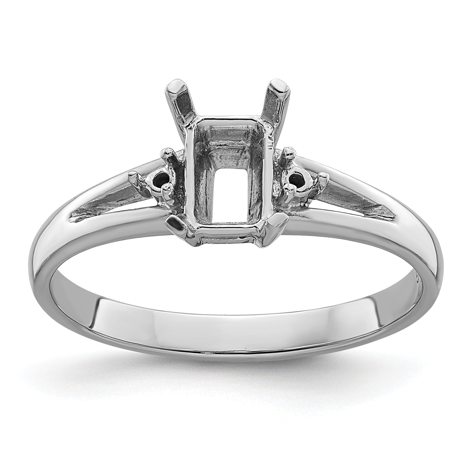 10K White Gold Diamond & Gemstone Ring Mounting (No Stones Included)