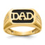 Men's AA Diamond & Onyx Dad Ring in 10K Yellow Gold (0.01 ct. tw.), Size 10 - Sophia Jewelers