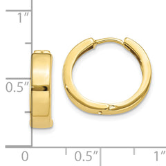10k Yellow Gold Square Hinged Hoop Earrings