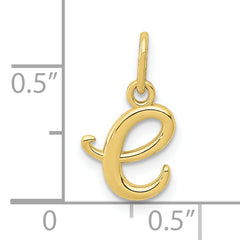 10k Yellow Gold Letter e Initial Charm