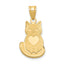 Laser-Cut Cat with Heart Charm in 10K Yellow Gold - Sophia Jewelers