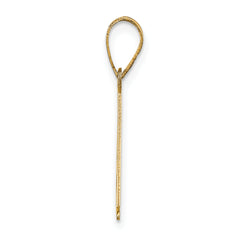 10K Polished Etched Letter A Initial Pendant