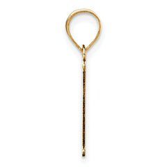 10K Polished Etched Letter E Initial Pendant