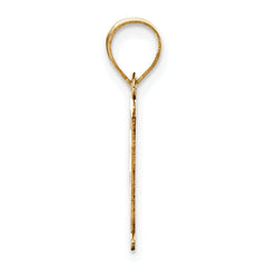 10K Polished Etched Letter F Initial Pendant