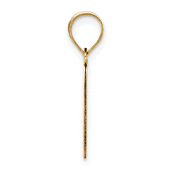 10K Polished Etched Letter G Initial Pendant