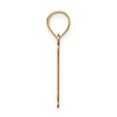 10K Polished Etched Letter I Initial Pendant