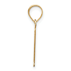 10K Polished Etched Letter L Initial Pendant