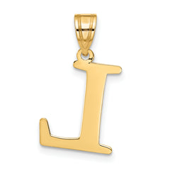 10K Polished Etched Letter L Initial Pendant