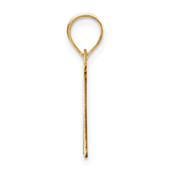 10K Polished Etched Letter M Initial Pendant