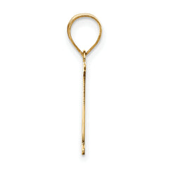 10K Polished Etched Letter N Initial Pendant