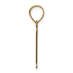 10K Polished Etched Letter P Initial Pendant