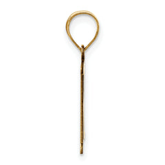 10K Polished Etched Letter R Initial Pendant