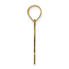 10K Polished Etched Letter S Initial Pendant