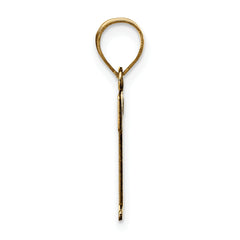 10K Polished Etched Letter T Initial Pendant