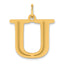10K Polished Etched Letter U Initial Pendant