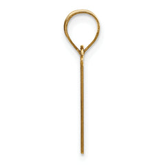 10K Polished Etched Letter V Initial Pendant