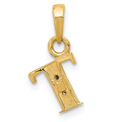 10K and Rhodium Diamond Initial T Charm