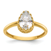 10 Karat Tiara Collection Polished Pear CZ Ring | Sophia Jewelers