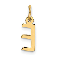 10k Small Slanted Block Initial E Charm