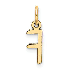 10k Small Slanted Block Initial F Charm