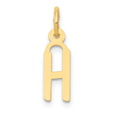 10k Small Slanted Block Initial H Charm