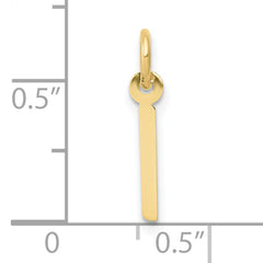 10k Small Slanted Block Initial I Charm