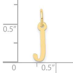 10k Small Slanted Block Initial J Charm