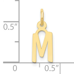 10k Small Slanted Block Initial M Charm