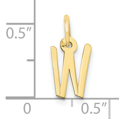 10k Small Slanted Block Initial W Charm