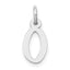 10k White Gold Small Slanted Block Initial O Char