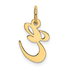 10K Small Fancy Script Initial E Charm