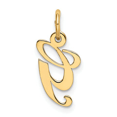 10K Small Fancy Script Initial G Charm