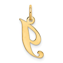 10K Small Fancy Script Initial I Charm