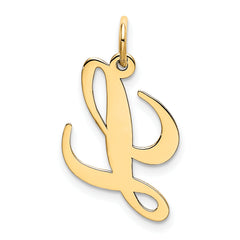10K Small Fancy Script Initial L Charm