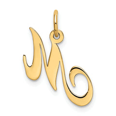 10K Small Fancy Script Initial M Charm