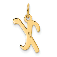 10K Small Fancy Script Initial X Charm