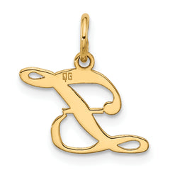 10K Small Fancy Script Initial Z Charm