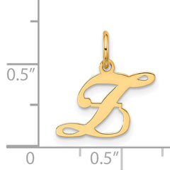 10K Small Fancy Script Initial Z Charm