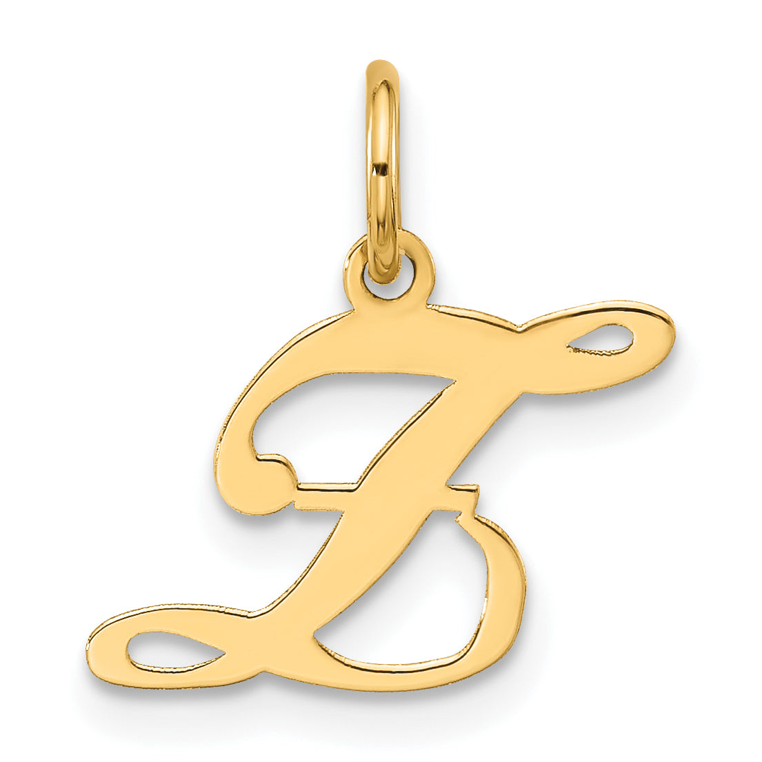 10K Small Fancy Script Initial Z Charm