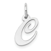10k White Gold Small Fancy Script Initial C Charm