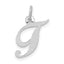10k White Gold Small Fancy Script Initial T Charm