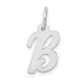 10k White Gold Small Script Initial B Charm