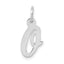 10k White Gold Small Script Initial O Charm