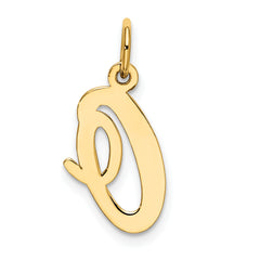 10K Medium Script Letter O Initial Charm