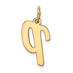 10K Medium Script Letter P Initial Charm