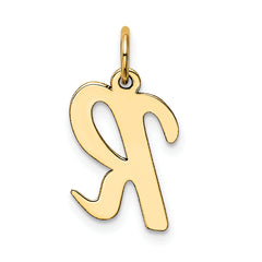 10K Medium Script Letter R Initial Charm