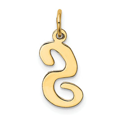10K Medium Script Letter S Initial Charm
