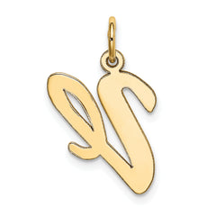 10k Large Script Letter V Initial Charm