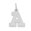 10k White Gold Small Block Initial A Charm