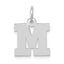 10k White Gold Small Block Initial M Charm
